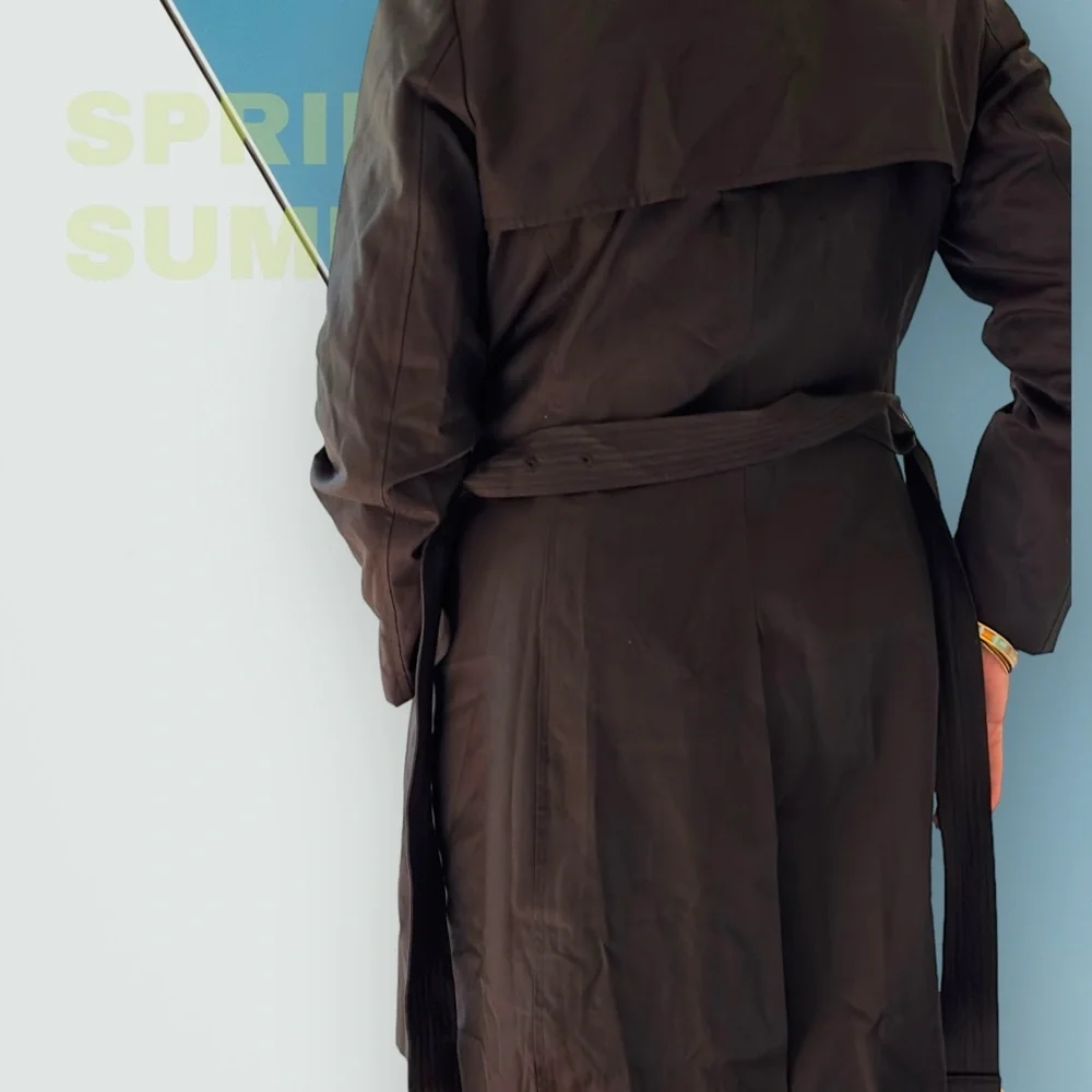 Luxurious Black Trench Coat by CeCe - Picture 4 of 16